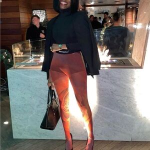 Just Cavalli Garden Rose Archive Print Sheer Footed Tights